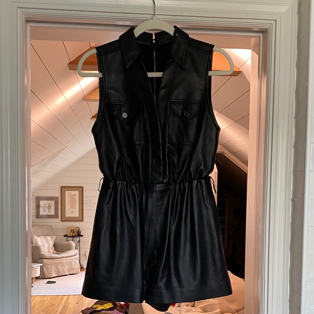 Alice + Olivia Dallas Leather Romper size 0